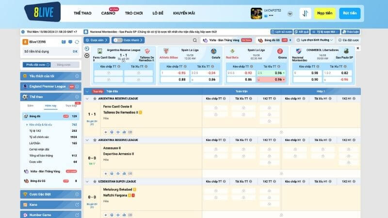 Các trò chơi hấp dẫn tại thể thao 8Live